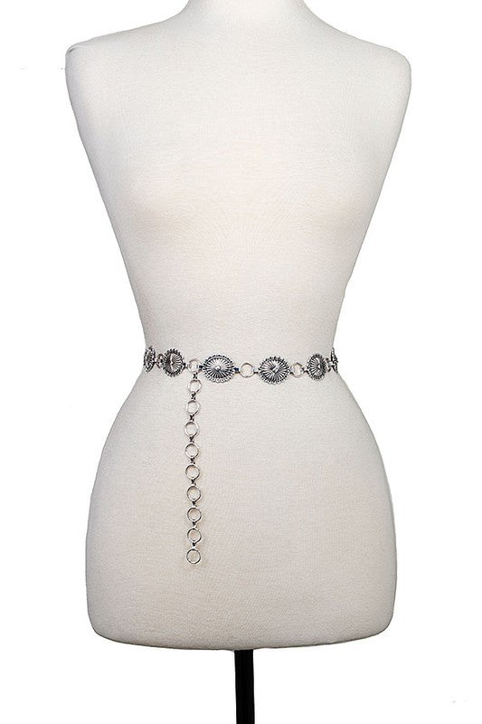 Oval Etched Larger Link Chain Belt