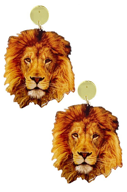 Lion Drop Earring