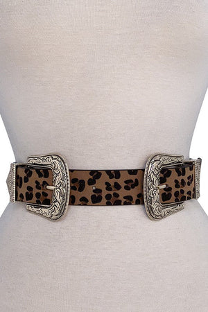 Etched Double Sided Buckle Fashion Belt
