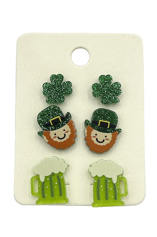 Mix St Patrick Post Earring Set