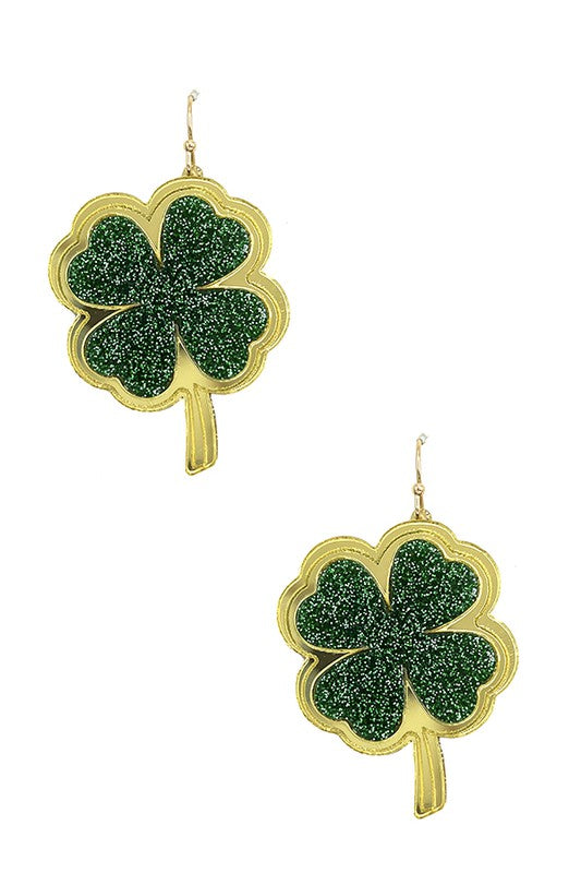 Clover Framed Dangle Earring