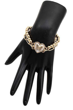 Butterfly Heart Chain Bracelet