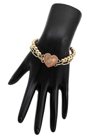 Butterfly Heart Chain Bracelet