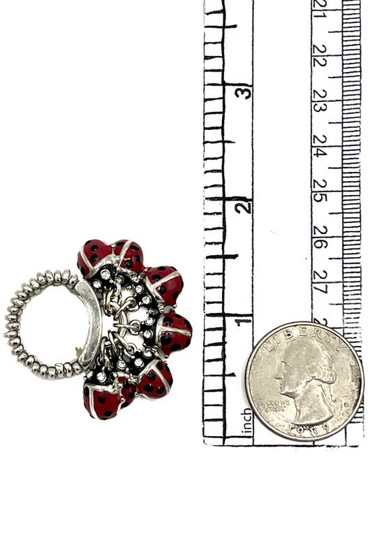 Multi Ladybug Stretch Ring