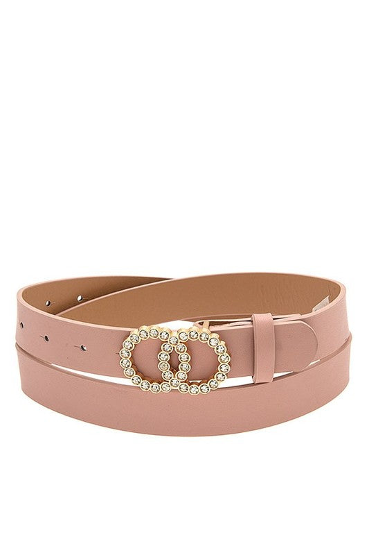 Rhinestone Pave Infinity Buckle Fashion Belt