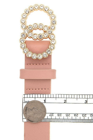 Rhinestone Pave Infinity Buckle Fashion Belt