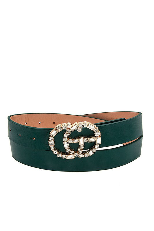 FAUX LEATHER WIDE BUCKLE BELT