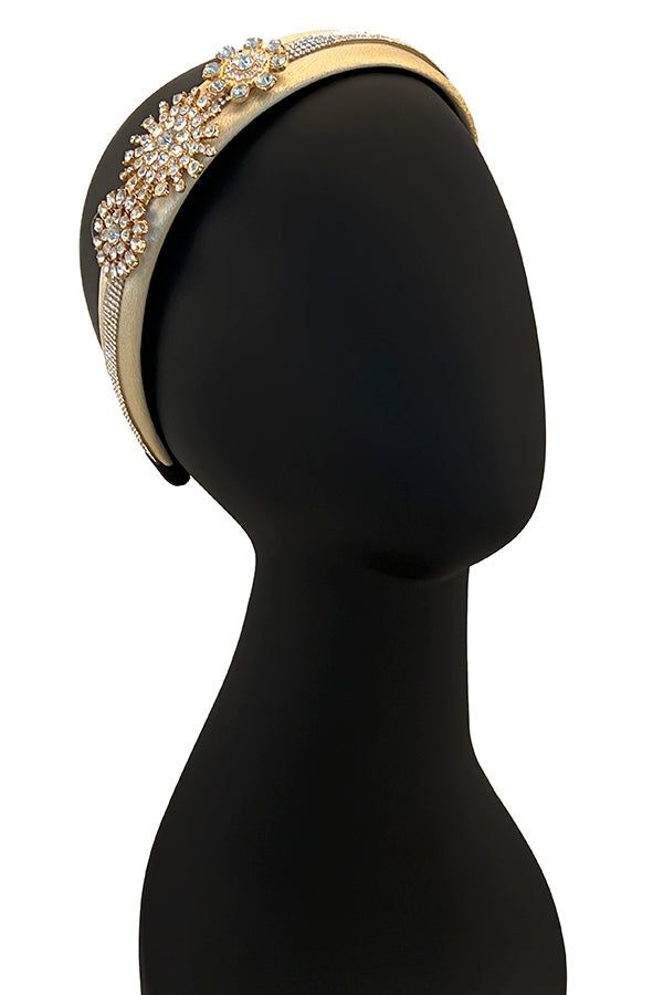 Rhinestone Crystal Gem Floral Accent Headband