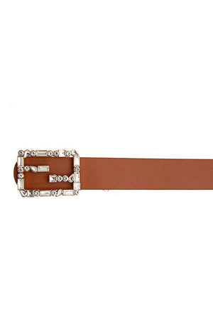 CRYSTAL GEM BUCKLE FASHION BELT