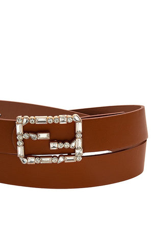 CRYSTAL GEM BUCKLE FASHION BELT