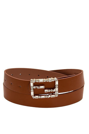 CRYSTAL GEM BUCKLE FASHION BELT