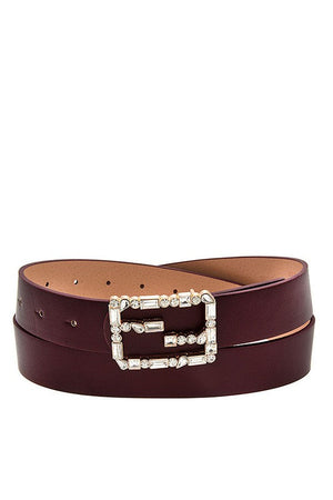 CRYSTAL GEM BUCKLE FASHION BELT