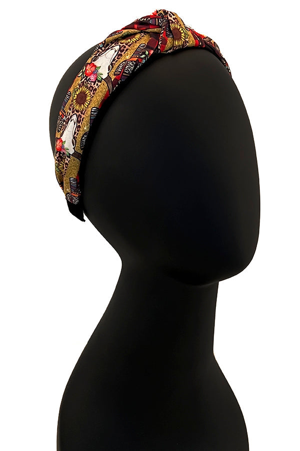 Western Print Knot Accent Headband