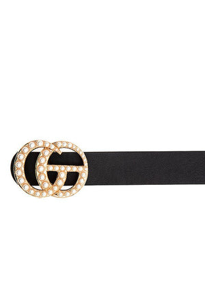 PEARL ACCENT FASHION BUCKLE BELT