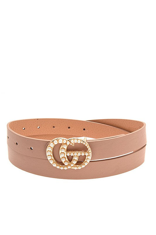 PEARL ACCENT FASHION BUCKLE BELT