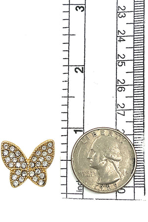 RHINESTONE PAVE BUTTERFLY POST EARRING 