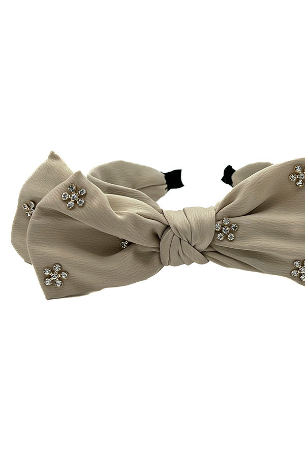 FLORAL GEM ACCENT BOW HEADBAND