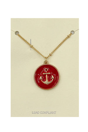 Round Anchor Pendant Necklace