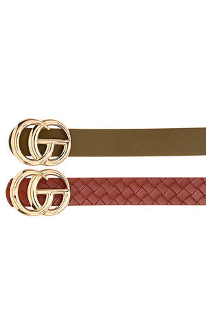 WOVEN PATTERN 2 IN 1 FASHION BELT