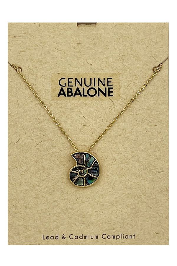 Genuine Abalone Shell Pendant Necklace