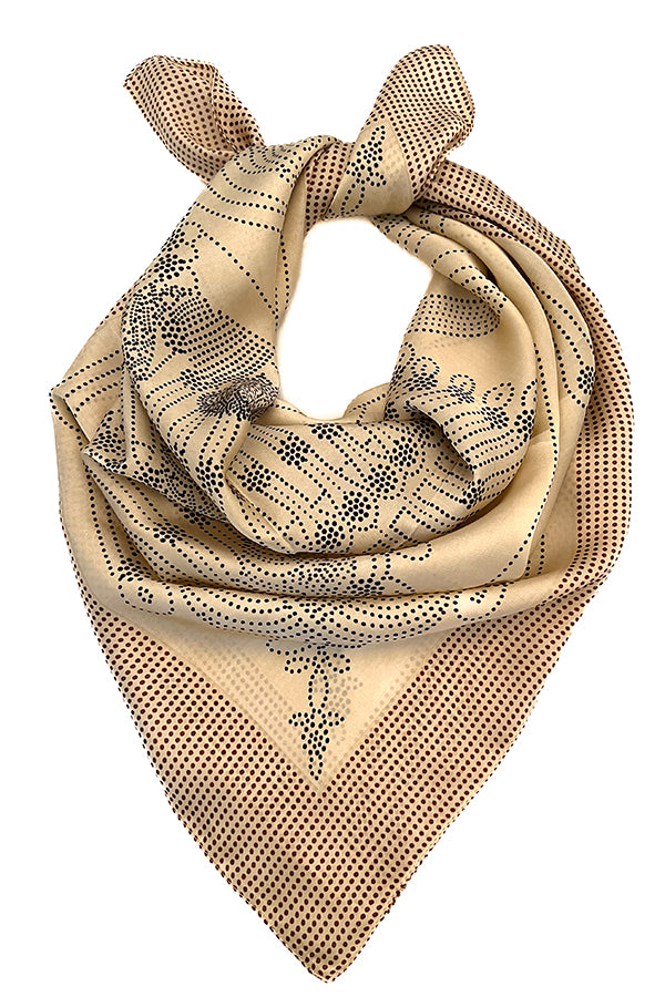 Fashion Dotted Print Square Scarf