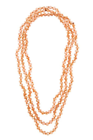 Elongated Glass Bead Necklace Strand