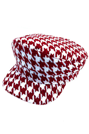 Houndstooth Pattern Newsboy Hat