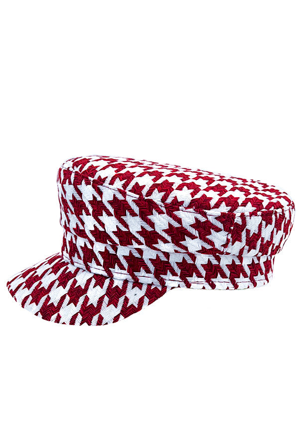 Houndstooth Pattern Newsboy Hat