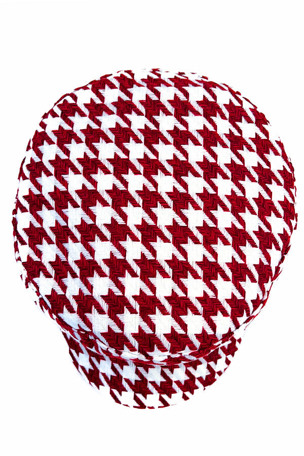 Houndstooth Pattern Newsboy Hat