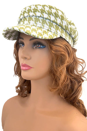 Houndstooth Pattern Newsboy Hat