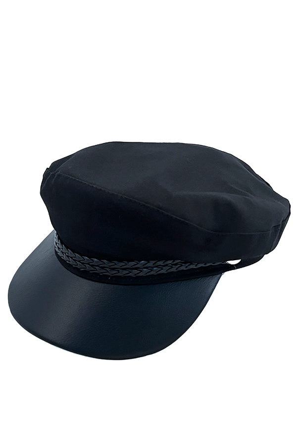 Braided Band Plain Brim Newsboy Hat