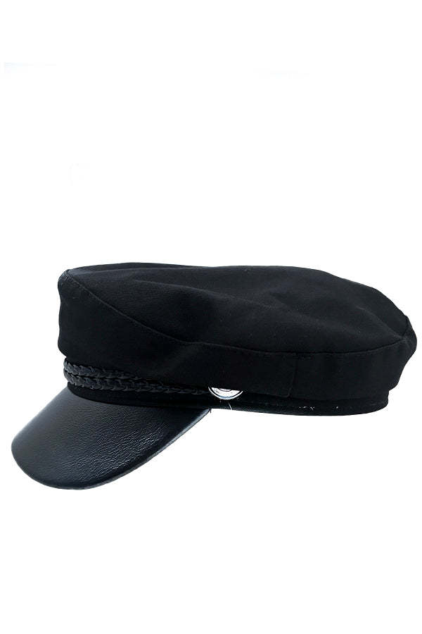 Braided Band Plain Brim Newsboy Hat