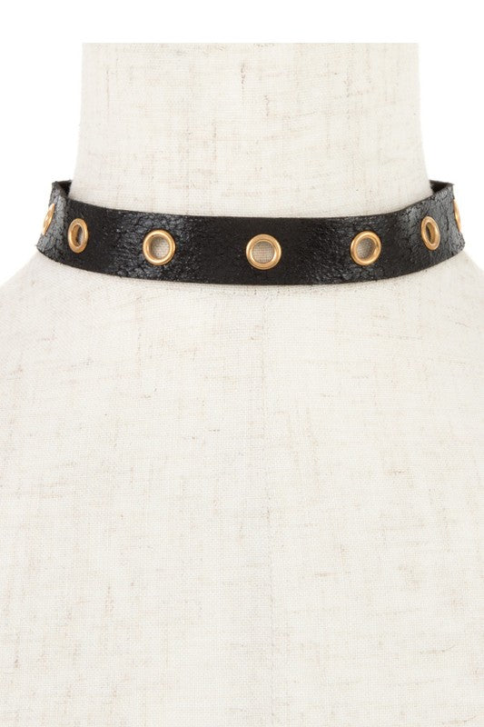Wrinkled Textured Detachable Choker Necklace