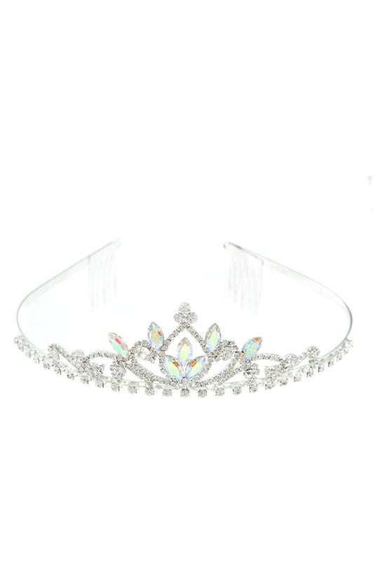 CRYSTAL ORNATE PAVE TIARA