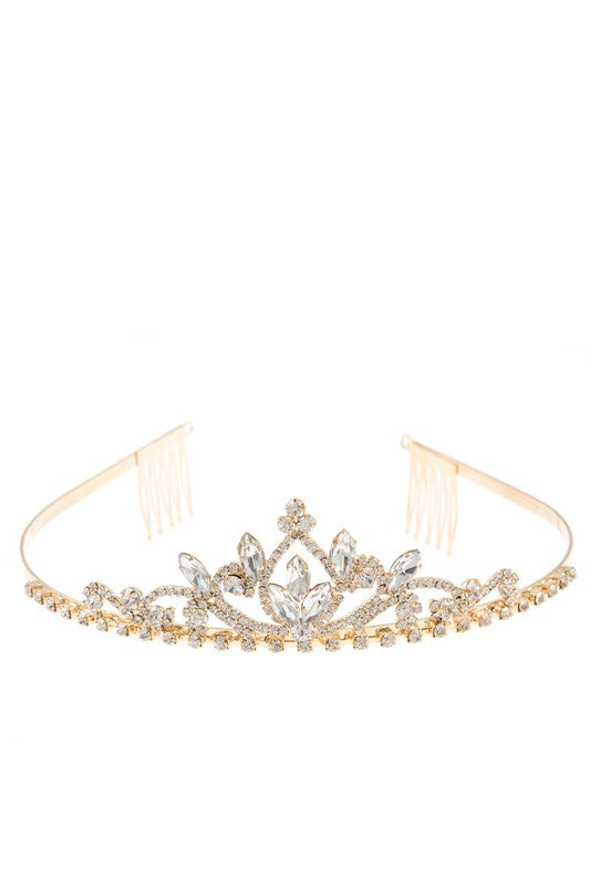 CRYSTAL ORNATE PAVE TIARA