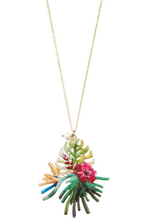 TROPICAL PLANT PENDANT NECKLACE SET