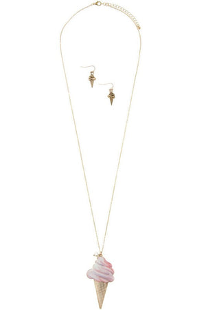 ICE CREAM PENDANT NECKLACE SET