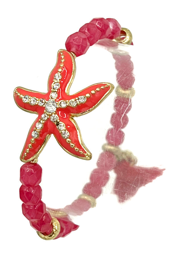 Starfish Dangle Bead Bracelet