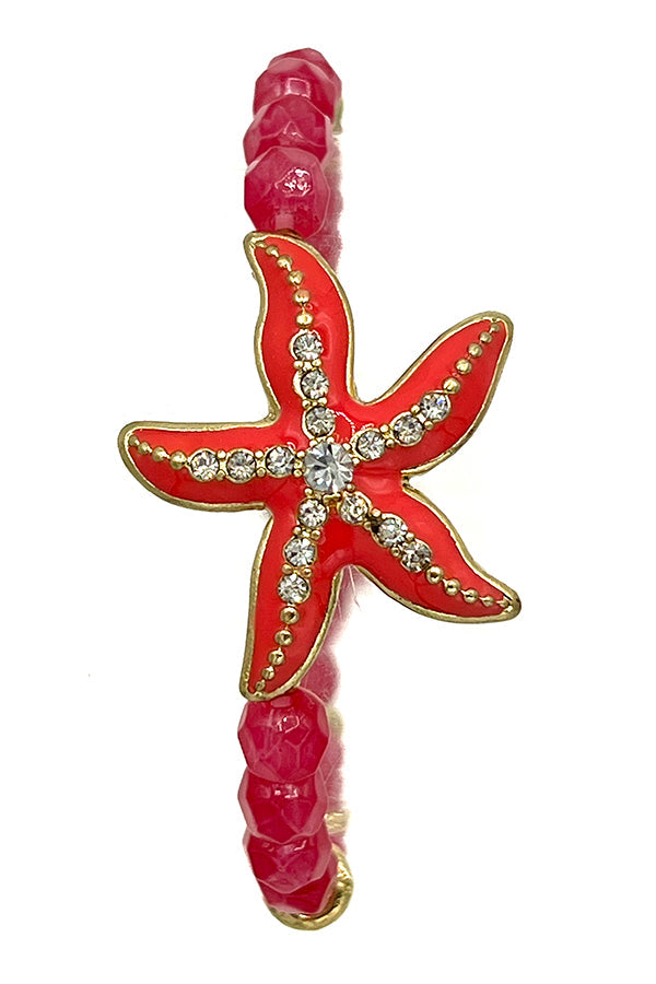 Starfish Dangle Bead Bracelet