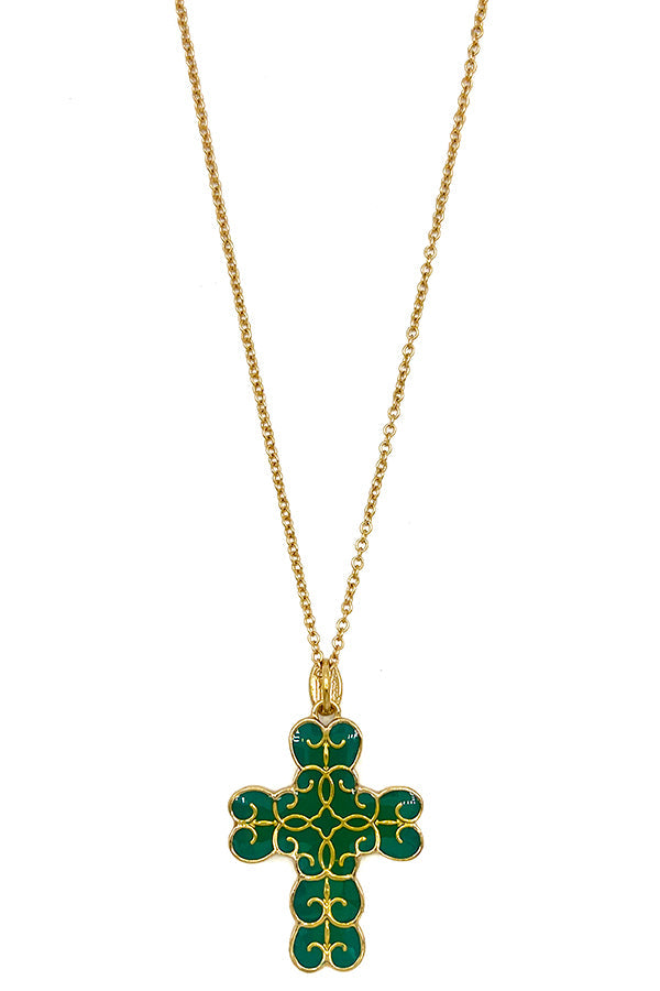 Elongated Cross Pendant Necklace
