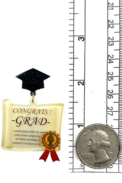 Grad Certificate Dangle Earring