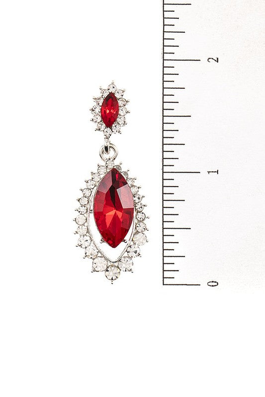 FACETED MARQUISE DANGLE EARRING
