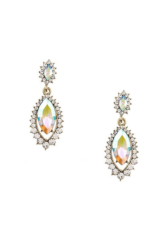 FACETED MARQUISE DANGLE EARRING