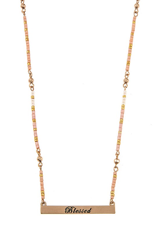 Blessed Bar Beaded Necklace