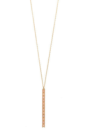 Elongated Bead Pendant Necklace