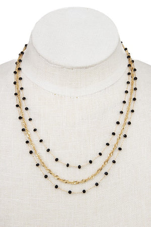 Faceted Glass Bead Layered Necklace Set