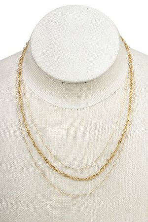 Faceted Glass Bead Layered Necklace Set