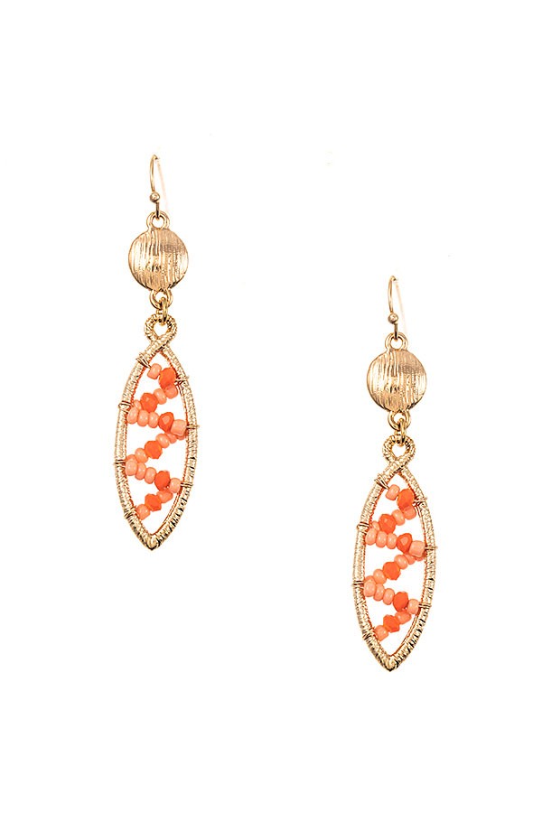 Wired Bead Marquise Drop Earring