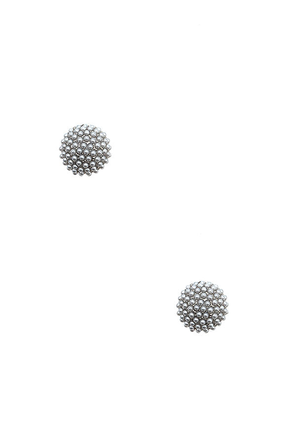 Pearl Dome Pave Post Earring