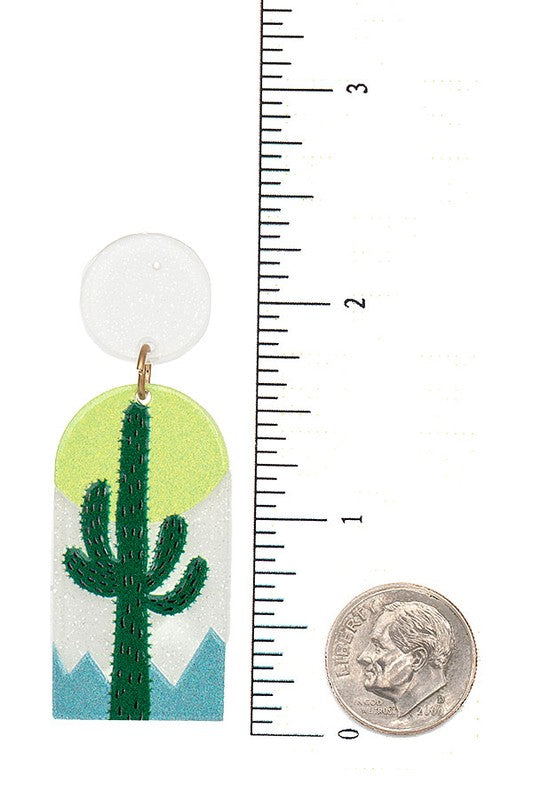 Cactus Accent Dangle Earring